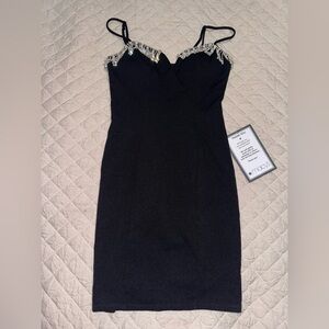 City Studio Black Mini Dress with Silver Details size 1/2